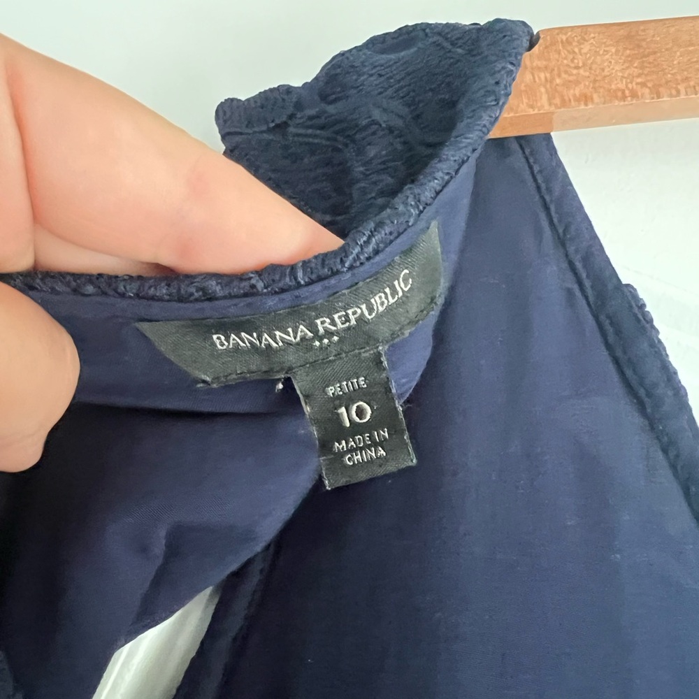 Banana Republic Midnight Blue Floral Lace Midi Dress - Picture 5 of 6